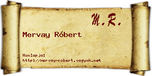 Mervay Róbert névjegykártya